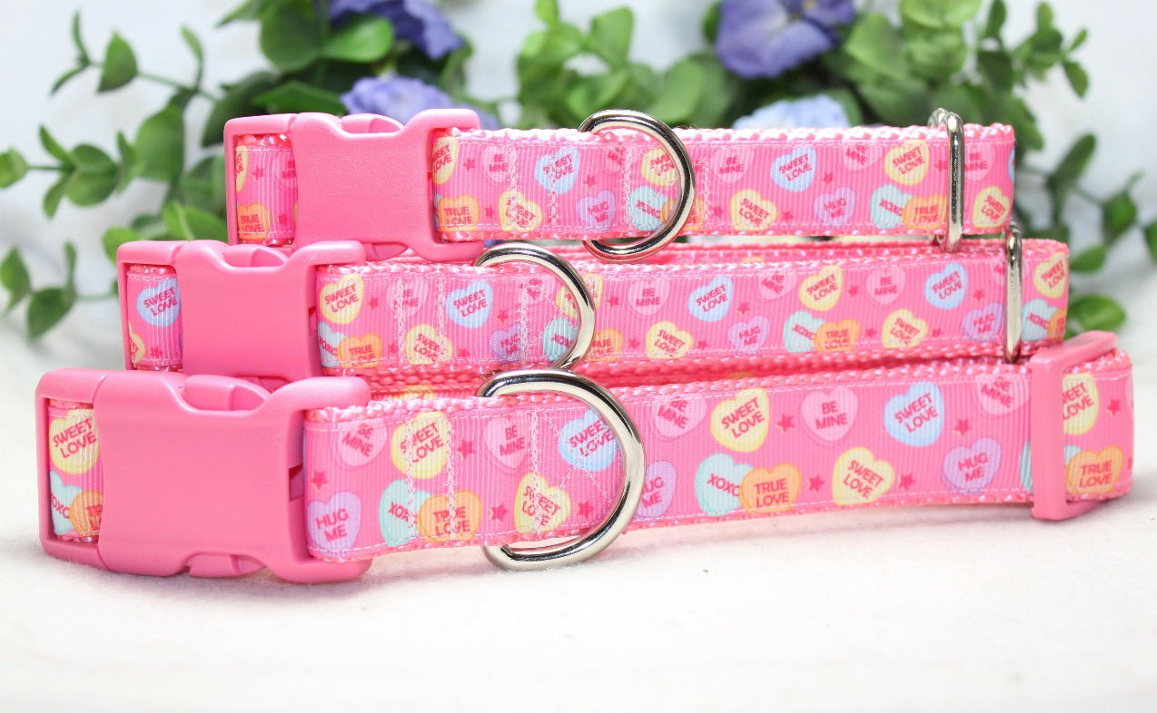Conversation Hearts Dog Collars