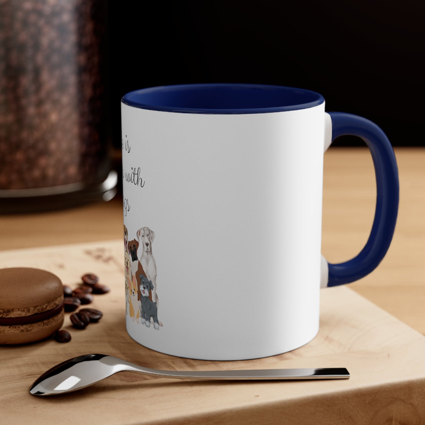 Life is Better with Dogs Accent Coffee Mug, 11oz