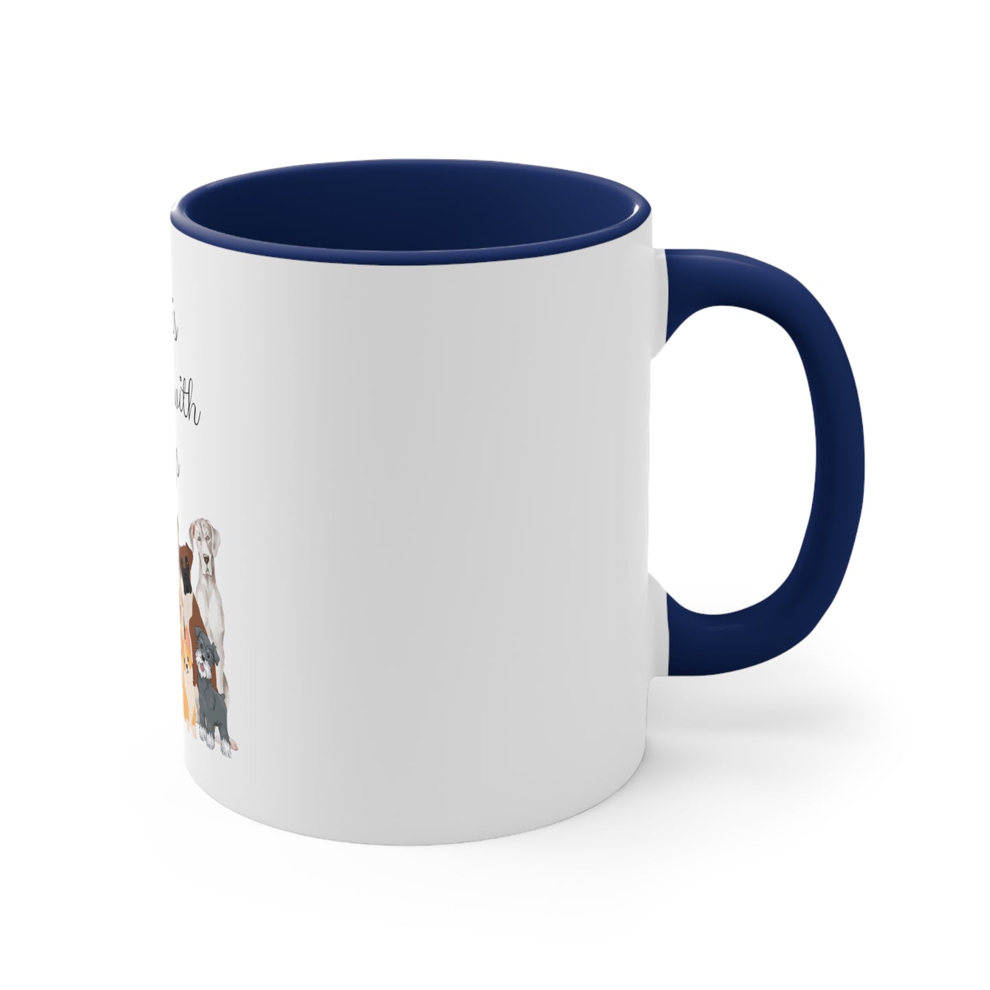 Life is Better with Dogs Accent Coffee Mug, 11oz