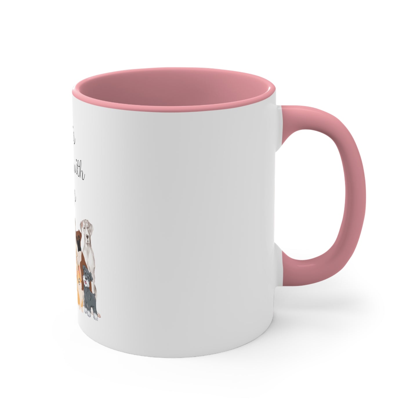 Life is Better with Dogs Accent Coffee Mug, 11oz