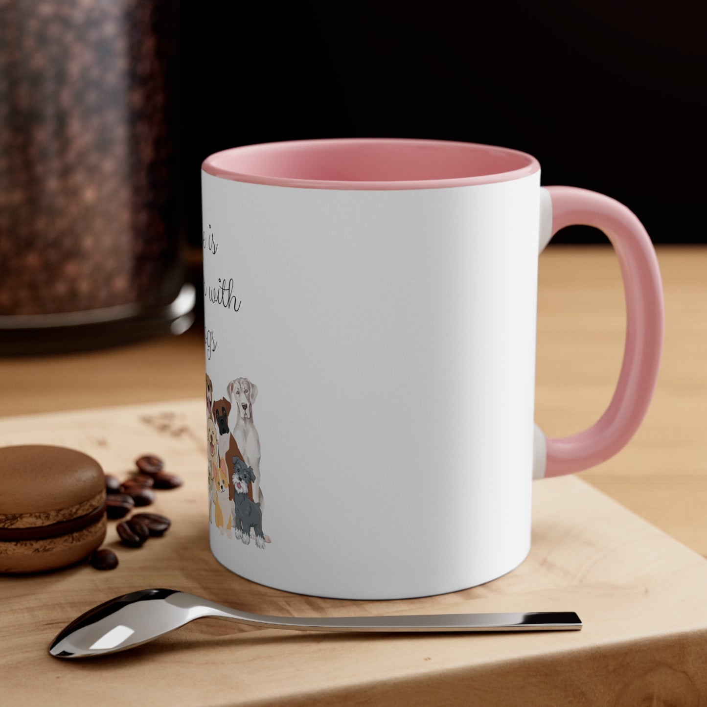 Life is Better with Dogs Accent Coffee Mug, 11oz