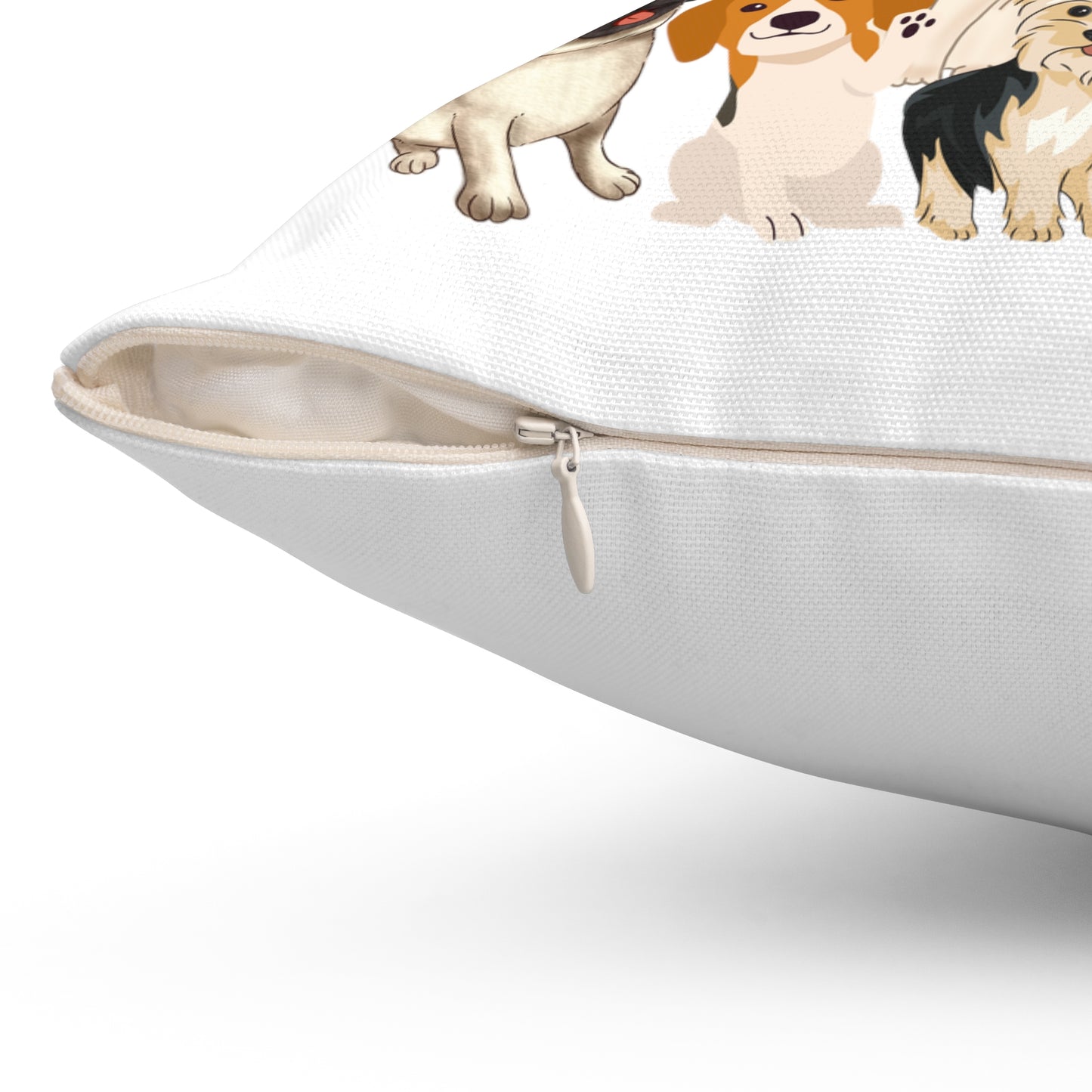 Life is Better with Dogs Spun Polyester Square Pillow