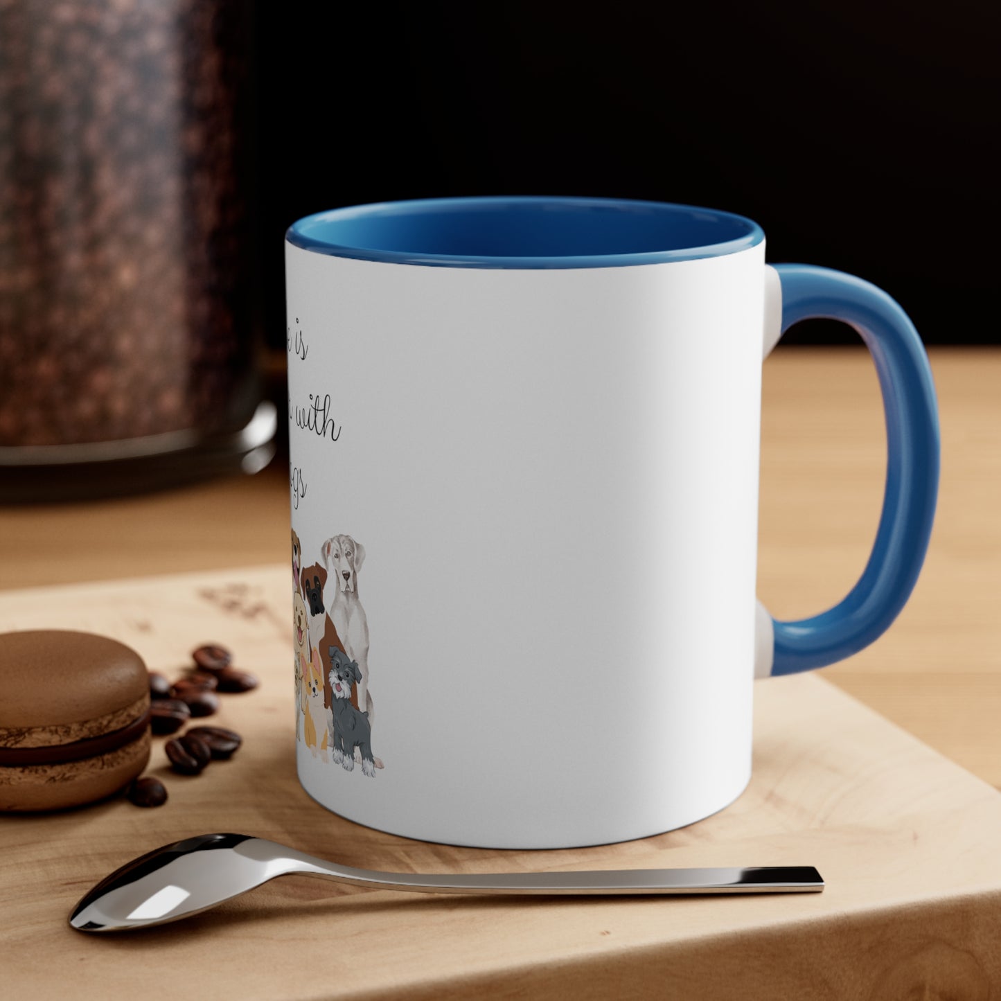 Life is Better with Dogs Accent Coffee Mug, 11oz