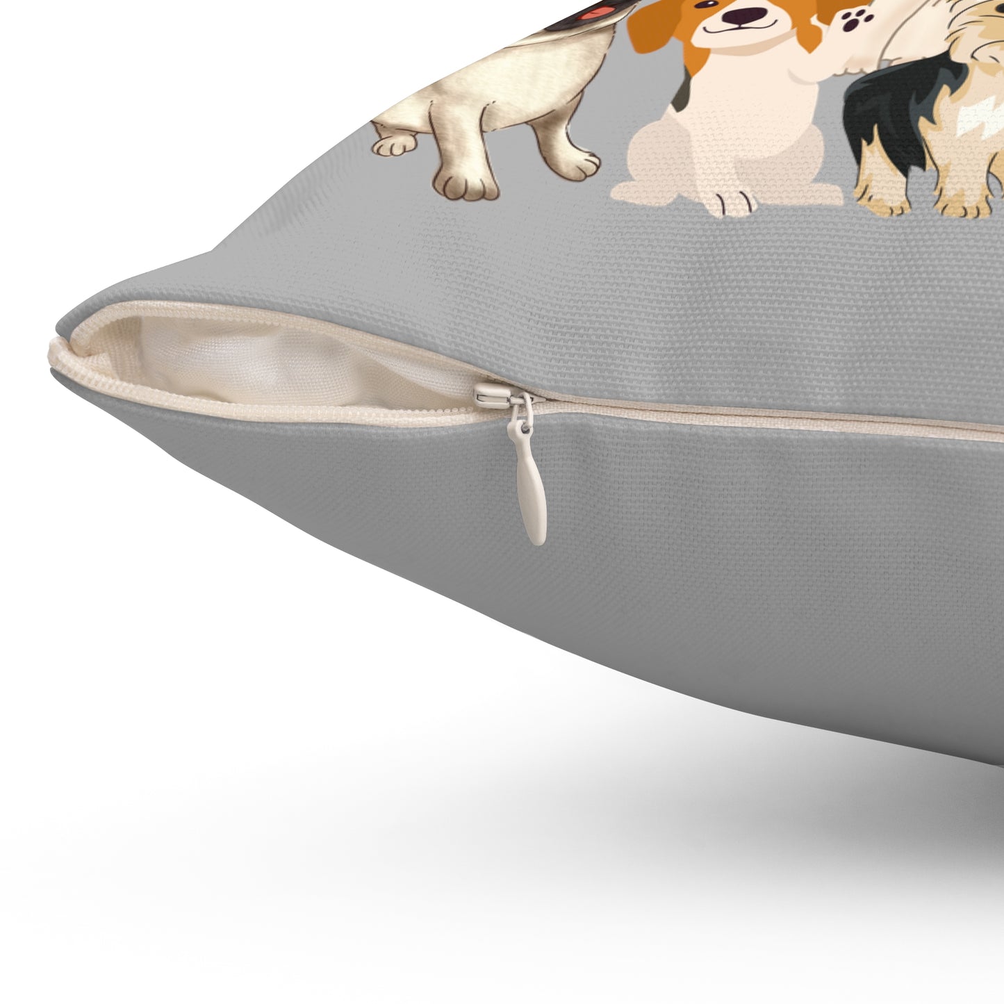 Life is Better with Dogs Spun Polyester Square Pillow