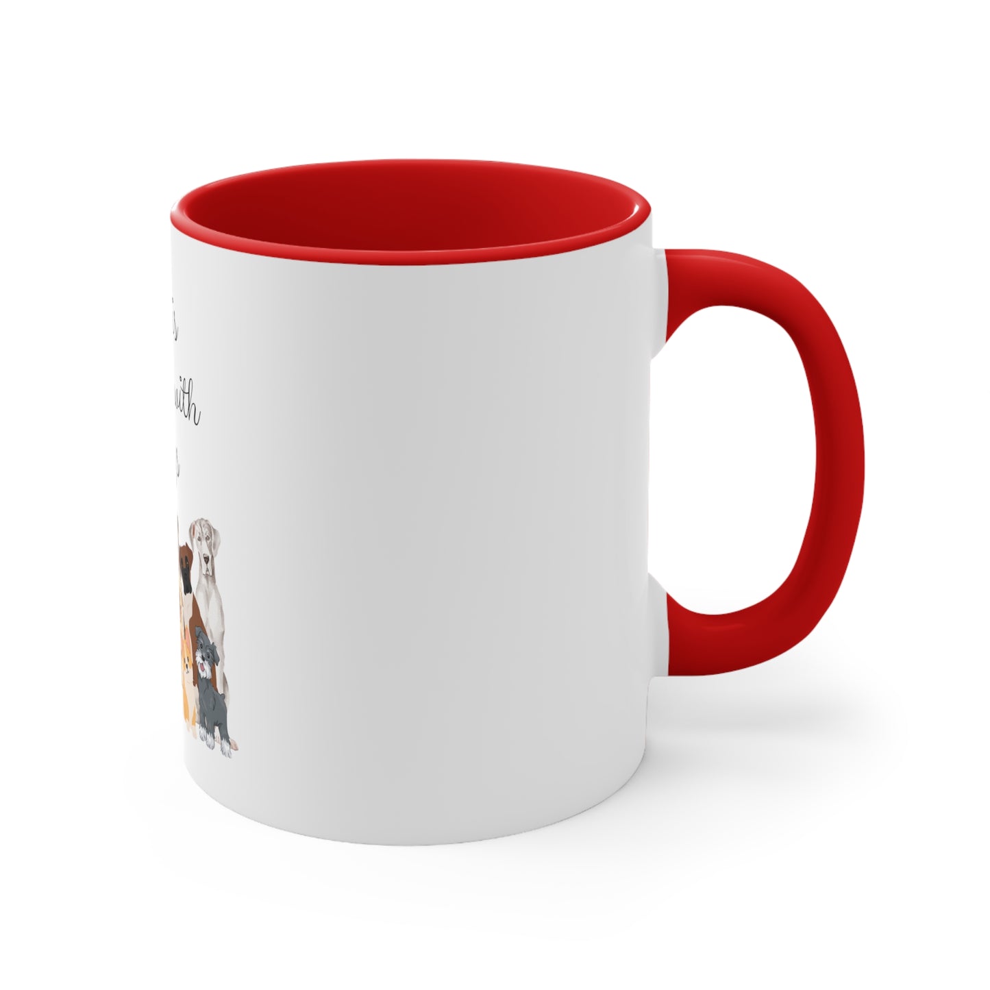 Life is Better with Dogs Accent Coffee Mug, 11oz