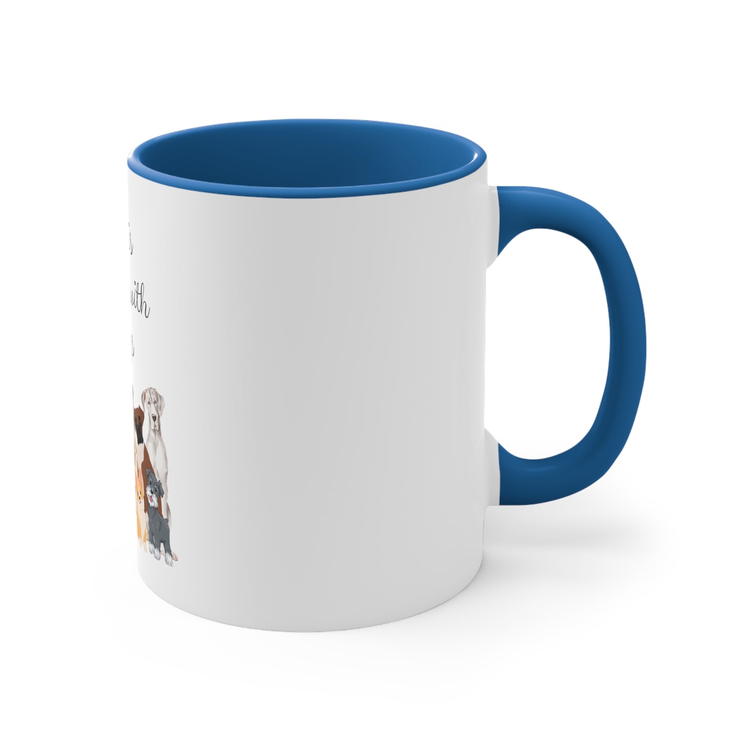 Life is Better with Dogs Accent Coffee Mug, 11oz