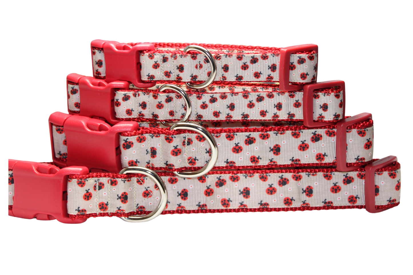 Red Ladybugs Dog Collar