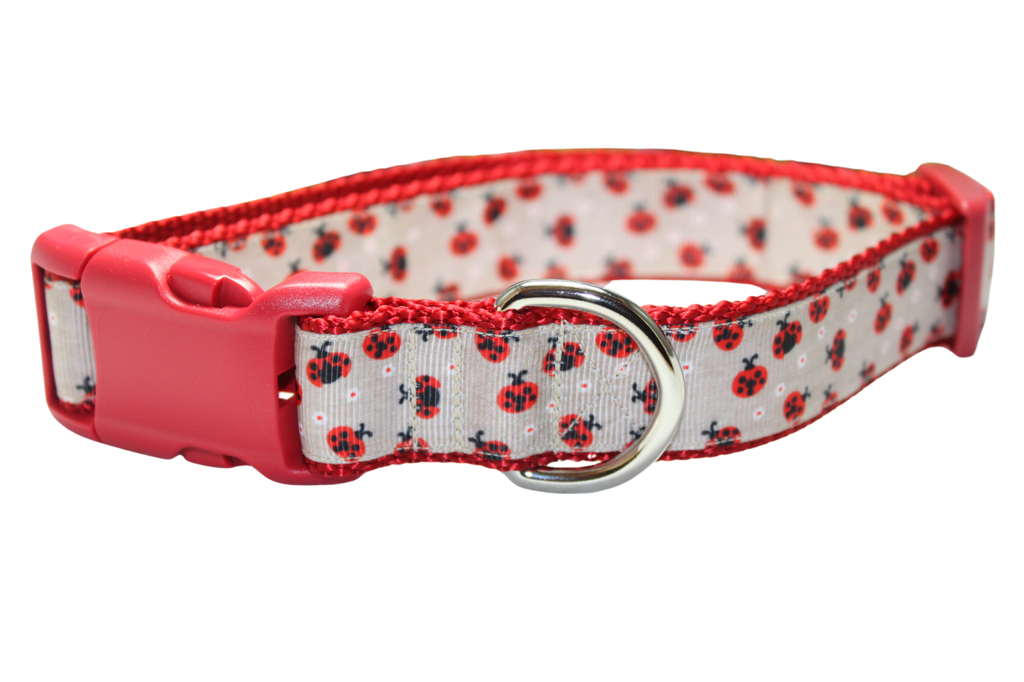 Red Ladybugs Dog Collar